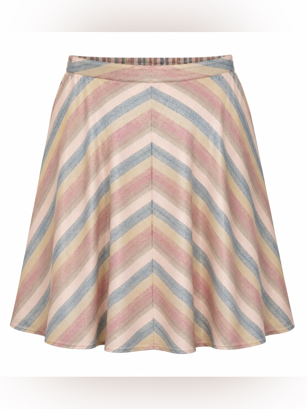 Torrid 2X Metallic Stripe A-Line Midi Skirt Pink Blue Gold
